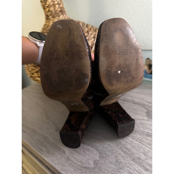 Steve Madden Pixie Snake Print Block Heel Ankle Boots Women Size 7 - Picture 3 of 5